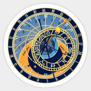 Prague Astronomical clock Sticker